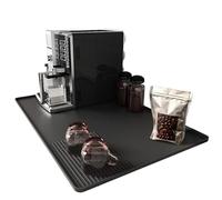 Fymlok Tappetino Bar in Gomma Tappetino da caffè in Silicone, Barra Antiscivolo Multifunzionale for Piani di Lavoro, Stazione Essenziale for l'allestimento Senza disordine(Big Black)