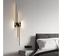 FYMLP Applique da Parete dimmerabili a 3 Temperature di Colore, Moderna Lampada da Parete Nera, Illuminazione da Parete Industriale in Alluminio for Camera da Letto, Soggiorno, corridoio(100cm)