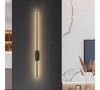 FYMLP Applique da Parete Moderna Minimalista for Interni 3000K/4000K/6000K dimmerabile, Applique da Parete nordiche in Alluminio cablate for Camera da Letto, Bagno, Specchio, corridoio(Black,80cm)