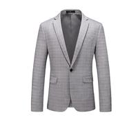 FYMLP da uomo alla con un bottone, giacca da abito formale da lavoro, classico cappotto da abito a quadri slim fit for balli di fine anno(L)