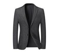 FYMLP Daily Versatile Work Suit Jacket Two Button Lightweight Casual Sport Coat Men's Formal Gray Slim Fit Blazers(3XL)