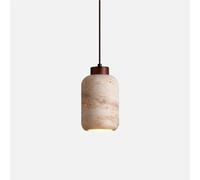 FYMLP Lampadari in legno massello, lampadario in travertino giallo industriale nordico, piccola lampada a sospensione vintage con base E26/E27 for ingresso e corridoio in stile fattoria