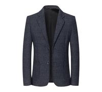 FYMLP Lightweight Slim Fit Suit Jacket Mens Blue Two Button Blazers Classic Lapel Business Suit Coat for Work(XL)