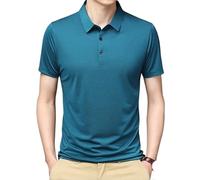 FYMLP Men's Black Golf T Shirt Moisture Wicking Short Sleeve Breathable Polo Shirt for Work or Vacation(Green,S)