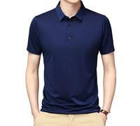 FYMLP Men's Black Golf T Shirt Moisture Wicking Short Sleeve Breathable Polo Shirt for Work or Vacation(Blue,S)