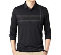FYMLP Mens Breathable Moisture Wicking Polo Shirt Lightweight Long Sleeve Casual Golf Top(Brown,M)