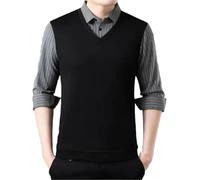 FYMLP Mens Casual Business Long Sleeve Polo Shirt Lightweight Breathable Black Work Top(Grey,L)