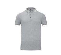 FYMLP Men's Comfortable Lapel Golf T Shirt Summer Moisture Wicking Short Sleeve Polo Shirt for Business or Leisure(Grey,L)