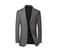 FYMLP Mens Gray Dinner Party Blazers Two Button Slim Fit Business Suit Jacket Autumn Comfortable Casual Office Coat(XXL)