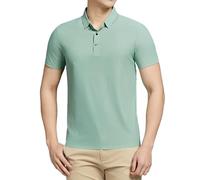 FYMLP Men's Moisture Wicking Golf Polo Shirt Summer Breathable Short Sleeve T Shirt for Beach or Casual Wear(Light green,XXL)