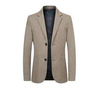 FYMLP Men's Single Breasted Suit Jacket Light Brown Slim Fit Wedding Blazers Formal Business Social Suit Coat(XXL)