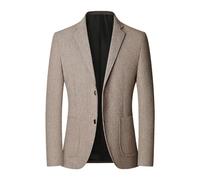 FYMLP Mens Slim Fit Suit Jacket Light Brown Two Button Business Casual Blazers Everyday Comfortable Travel Coat(L)