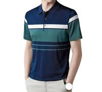 FYMLP Mens Summer Business Polo Shirt Classic Turn Down Collar Short Sleeve Breathable Golf Workout Top(Blue,4XL)