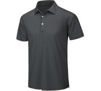 FYMLP Mens Summer Casual Breathable Polo Shirt Lightweight Slim Fit Workout Short Sleeve(Dark Gray,3XL)