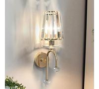 FYMLP Mid Century Luxury Wall Lamps E14/E12 Sockets Wall Light Modern Vintage Brass Wall Sconces with Glass Shade for Bedroom Living Room Dinning Room