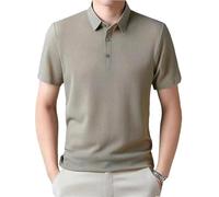FYMLP Moisture Quick Dry Golf Polo Shirt Summer Mens Black Lightweight Athletic T Shirt(Beige 168,XL)
