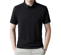 FYMLP Moisture Quick Dry Golf Polo Shirt Summer Mens Black Lightweight Athletic T Shirt(Black 168,4XL)
