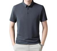 FYMLP Moisture Quick Dry Golf Polo Shirt Summer Mens Black Lightweight Athletic T Shirt(Gray9 168,L)