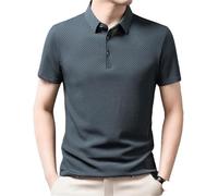 FYMLP Moisture Quick Dry Golf Polo Shirt Summer Mens Black Lightweight Athletic T Shirt(Gray9-en8 168,XXL)