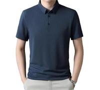 FYMLP Moisture Quick Dry Golf Polo Shirt Summer Mens Black Lightweight Athletic T Shirt(Navy 168,XXL)