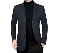 FYMLP Spring Daily Work Suit Jacket Men's Slim Fit Dark Gray Blazers Lightweight Two Button Business Casual Sport Coat(4XL)