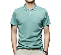 FYMLP Summer Breathable Mens Polo Shirt Classic Lapel Collar T Shirt for Business Days(En8,XXL)