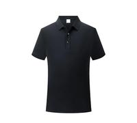 FYMLP Summer Men's Golf Polo Shirt Lightweight Breathable Lapel Short Sleeve Top for Work or Vacation(Black,S)