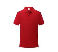 FYMLP Summer Men's Golf Polo Shirt Lightweight Breathable Lapel Short Sleeve Top for Work or Vacation(Red,L)