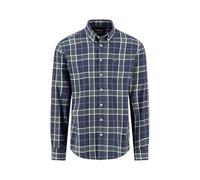 FYNCH-HATTON Camicia in cotone con motivo a quadri verde blu e colletto con bottoni, blu navy, 3XL