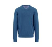 FYNCH-HATTON Fein Gestrickter V-Neck Baumwollpullover Azure / 3XL Pullover, Azzurro, Uomo
