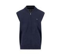 FYNCH-HATTON Gilet da uomo in cotone con chiusura lampo e colletto alto, blu navy, M