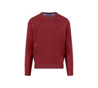 FYNCH-HATTON Maglione a maglia fine in cotone con scollo rotondo, Colore: rosso, XXL