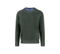 FYNCH-HATTON Maglione a maglia fine in cotone con scollo rotondo, Dark Ivy., XL
