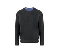 FYNCH-HATTON Maglione a maglia fine in cotone con scollo rotondo, Nero , XL