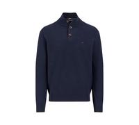 FYNCH-HATTON Maglione in cotone con abbottonatura e colletto alto, blu navy, XL