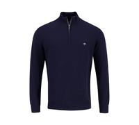 FYNCH-HATTON Troyer Moderno in Puro Cotone con Chiusura Lampo Navy / 3XL