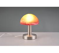 FYNN II LAMPADA CUPOLA IN ACCIAIO E VETRO SABBIATO ARANCIONE SPAZZOLATO 1 LUCE ATTACCO E14 H.21CM
