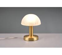 FYNN II LAMPADA CUPOLA IN OTTONE SATINATO E VETRO SABBIATO BIANCO SPAZZOLATO 1 LUCE ATTACCO E14 H.21CM