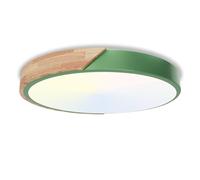 Fynokst Lampada da soffitto a LED rotonda da 60cm,temperatura di colore regolabile 3000K/4000K/6000K,6000LM,lampada per camera da letto in legno,IP54,per soggiorno,bagno,ufficio,60W,Verde