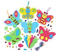 FYOJAIC Set di 12 decorazioni pasquali per bambini, farfalle, in gomma espansa pasquale, decorazioni per il fai da te e partita, fai da te pasquale con i bambini