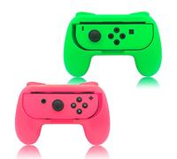 FYOUNG 2 Pack Impugnatura Compatibile con Joy Con, Comfort Manico Grip Titolare Accessori con Design Ergonomico e Maniglia Comodo Grip - Verde e Rosa