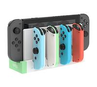 FYOUNG Caricabatterie per Nintendo Switch Joy Contro Controllori, Dock Station di ricarica con indicatore, Switch Charger Station Stand Base - Bianco