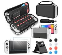 FYOUNG Custodia per il trasporto e la custodia di protezione, kit accessori compatibile con switch OLED, custodia da viaggio portatile, custodia per switch OLED, protezione dello schermo, tappi per