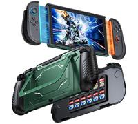 FYOUNG Custodia protettiva agganciabile per Nintendo Switch 2 con cover anteriore rigida in PC, cavalletto regolabile, 12 slot per schede di gioco, impugnatura in TPU per Joycon, guscio antiurto e