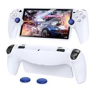 FYOUNG, Custodia protettiva per PlayStation Portal, in silicone morbido, con protezione completa e impugnature antiscivolo per il pollice, kit di accessori per PlayStation Remote Player (bianco)