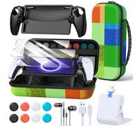 FYOUNG Kit di accessori per PlayStation Portal, custodia da trasporto e caricabatterie portatile magnetico per PS5 Portal con custodia protettiva, protezioni schermo, cuffie con cavo, 8 impugnature