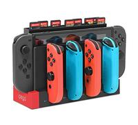 FYOUNG Switch Controller Caricabatterie e supporto per carte di gioco compatibile con Nintendo Switch/Switch modello OLED, dock di ricarica per Joycon e accessori di archiviazione per Nintendo Switch
