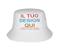 Fyralune Cappello Pescatore Personalizzato Personalizzabile Uomo e Donna - Aggiungi Il Tuo Design con Logo, Foto o Testo - Regalo Divertente per Outdoor e Safari