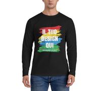 Fyralune Magliette Maniche Lunghe Personalizzate con Foto Testo Nome Maglia Maniche Lunghe Personalizzata per Uomo e Donna, Aggiungi la Tua Immagine, Top per l'uso Quotidiano, Lavoro, Viaggi e Sport