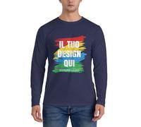 Fyralune Magliette Maniche Lunghe Personalizzate con Foto Testo Nome Maglia Maniche Lunghe Personalizzata per Uomo e Donna, Aggiungi la Tua Immagine, Top per l'uso Quotidiano, Lavoro, Viaggi e Sport